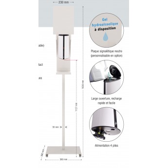 Station de désinfection des mains automatique