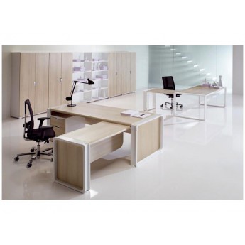 Bureau droit avec enjoliveur melamine open