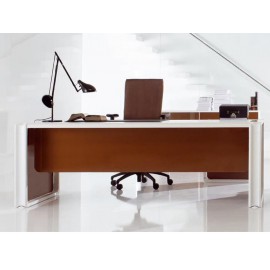 Bureau droit avec enjoliveur verre open 